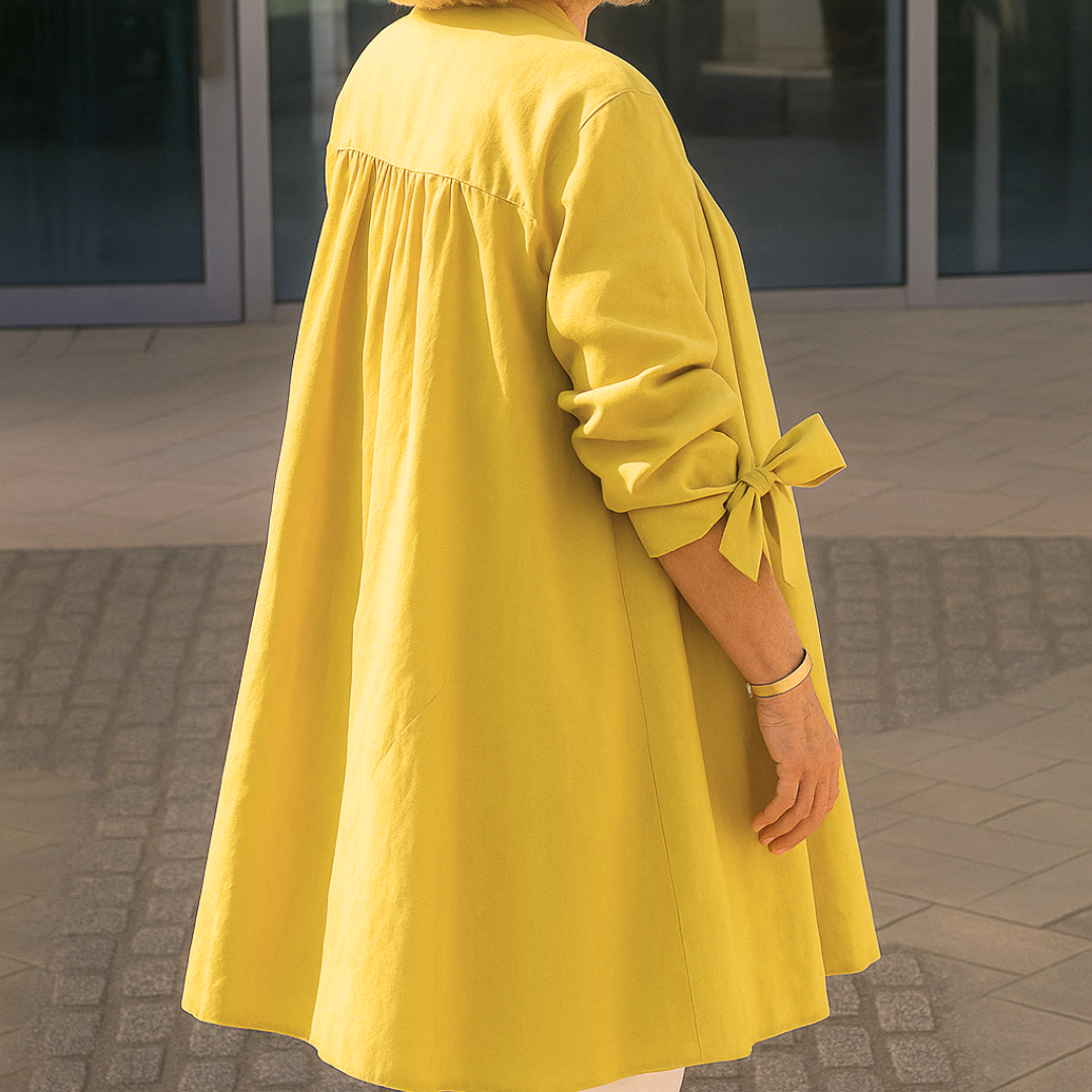 LOUISE | Chemisier uni à manches nouées