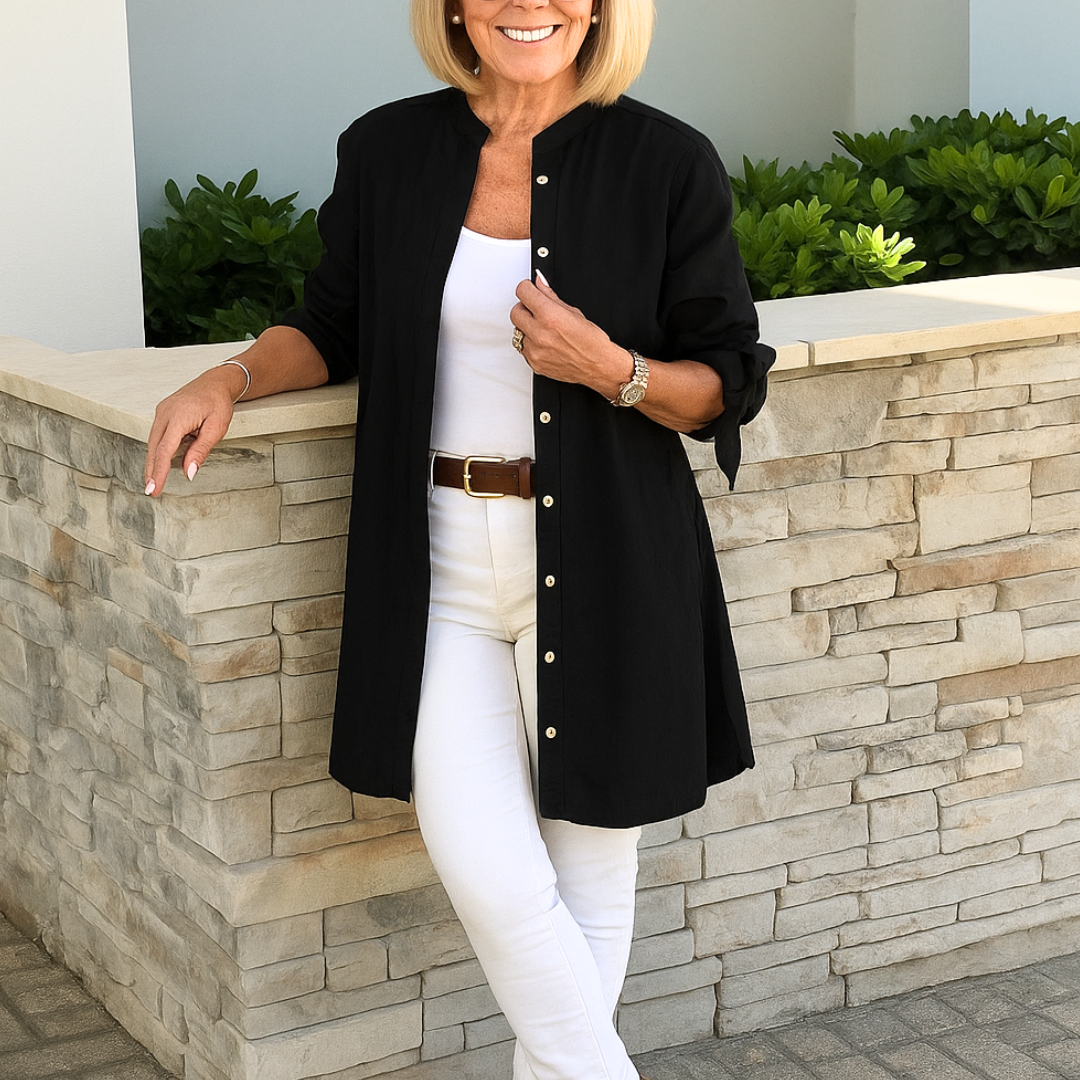 LOUISE | Chemisier uni à manches nouées