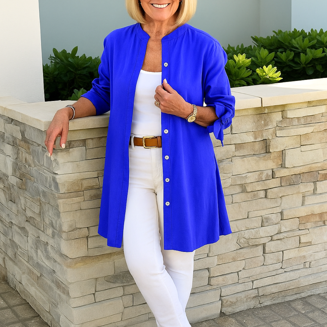 LOUISE | Chemisier uni à manches nouées