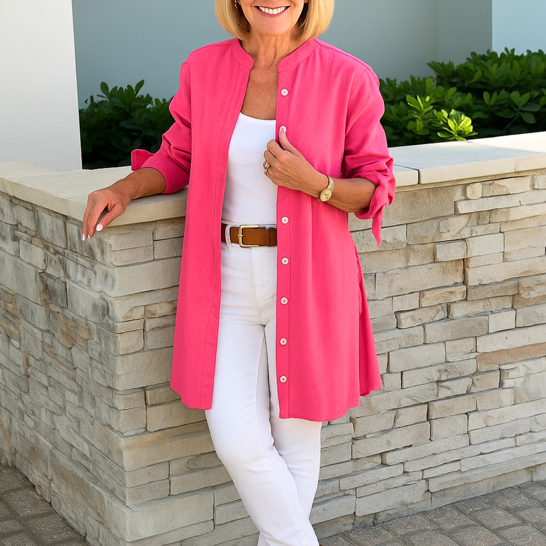 LOUISE | Chemisier uni à manches nouées