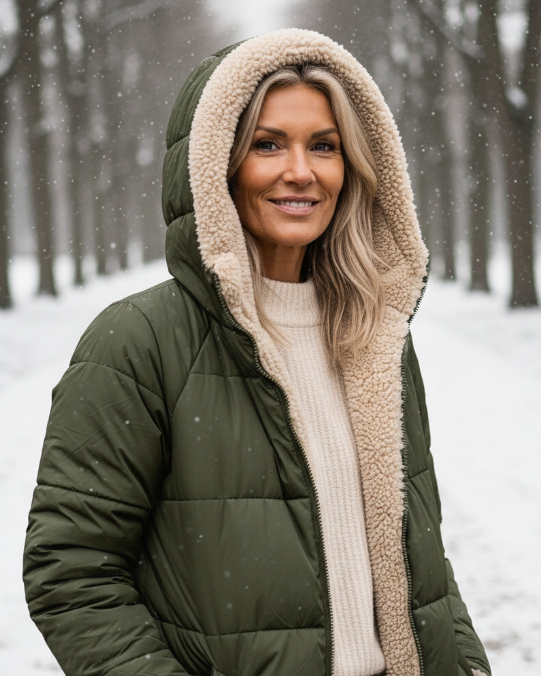 Isaline™ | Manteau d’Hiver Sherpa Réversible