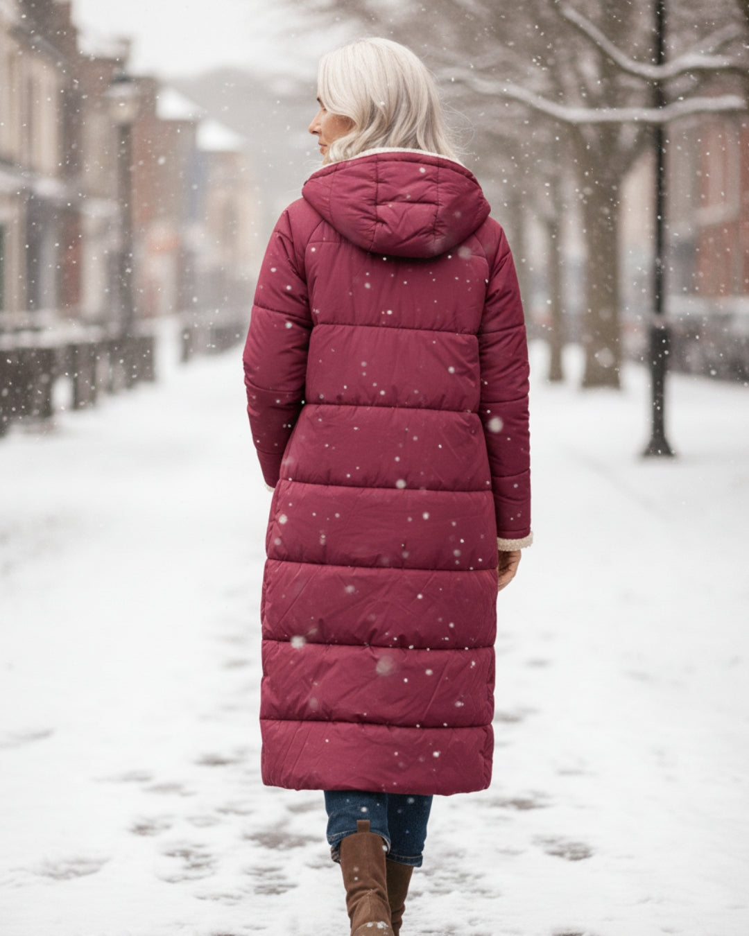 Isaline™ | Manteau d’Hiver Sherpa Réversible
