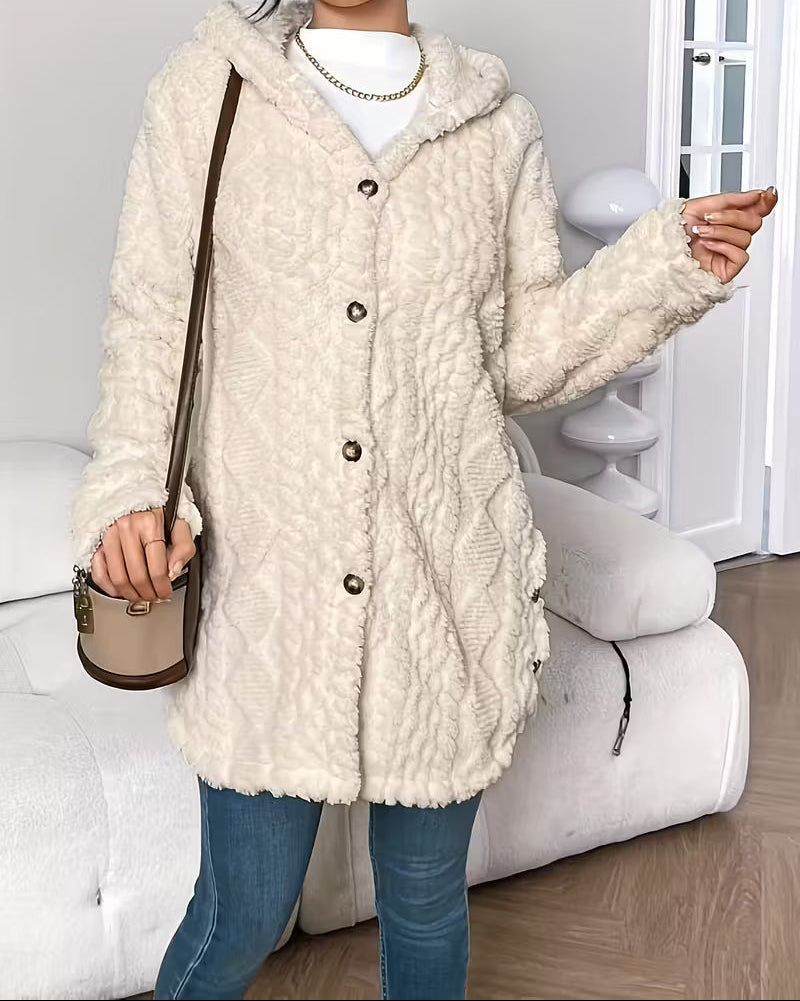 BRIGITTE™ | Cardigan-Manteau en Polaire à Capuche