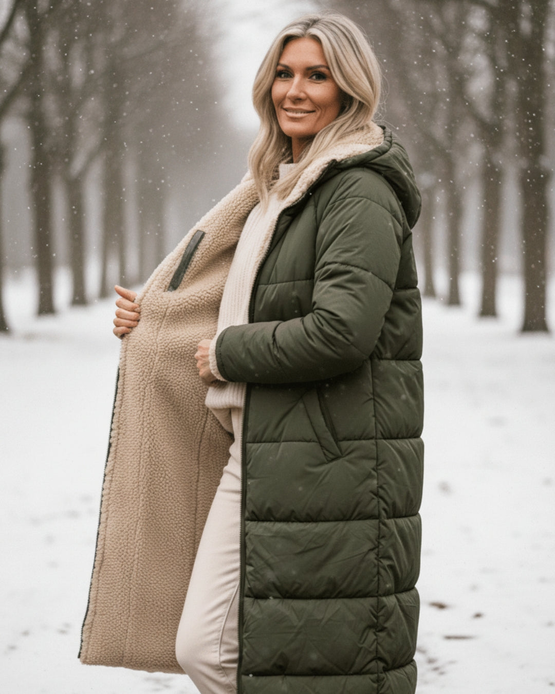 Isaline™ | Manteau d’Hiver Sherpa Réversible