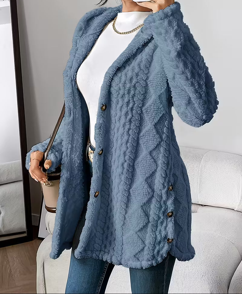 BRIGITTE™ | Cardigan-Manteau en Polaire à Capuche