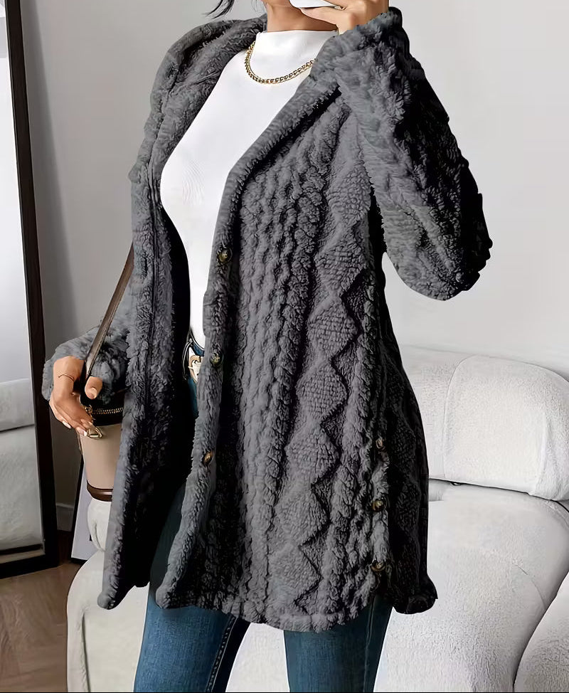 BRIGITTE™ | Cardigan-Manteau en Polaire à Capuche
