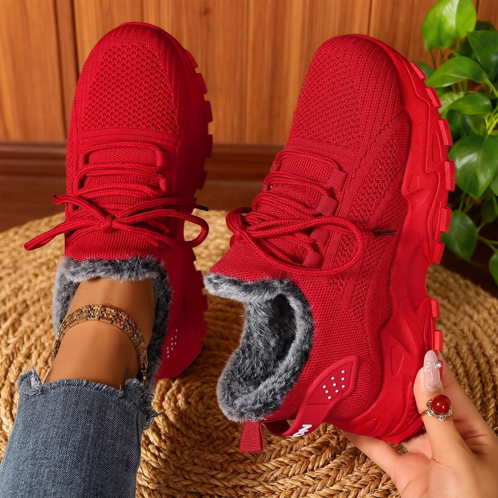 MAÏKA™ | Baskets Légères à Lacets en Molleton Décontractées