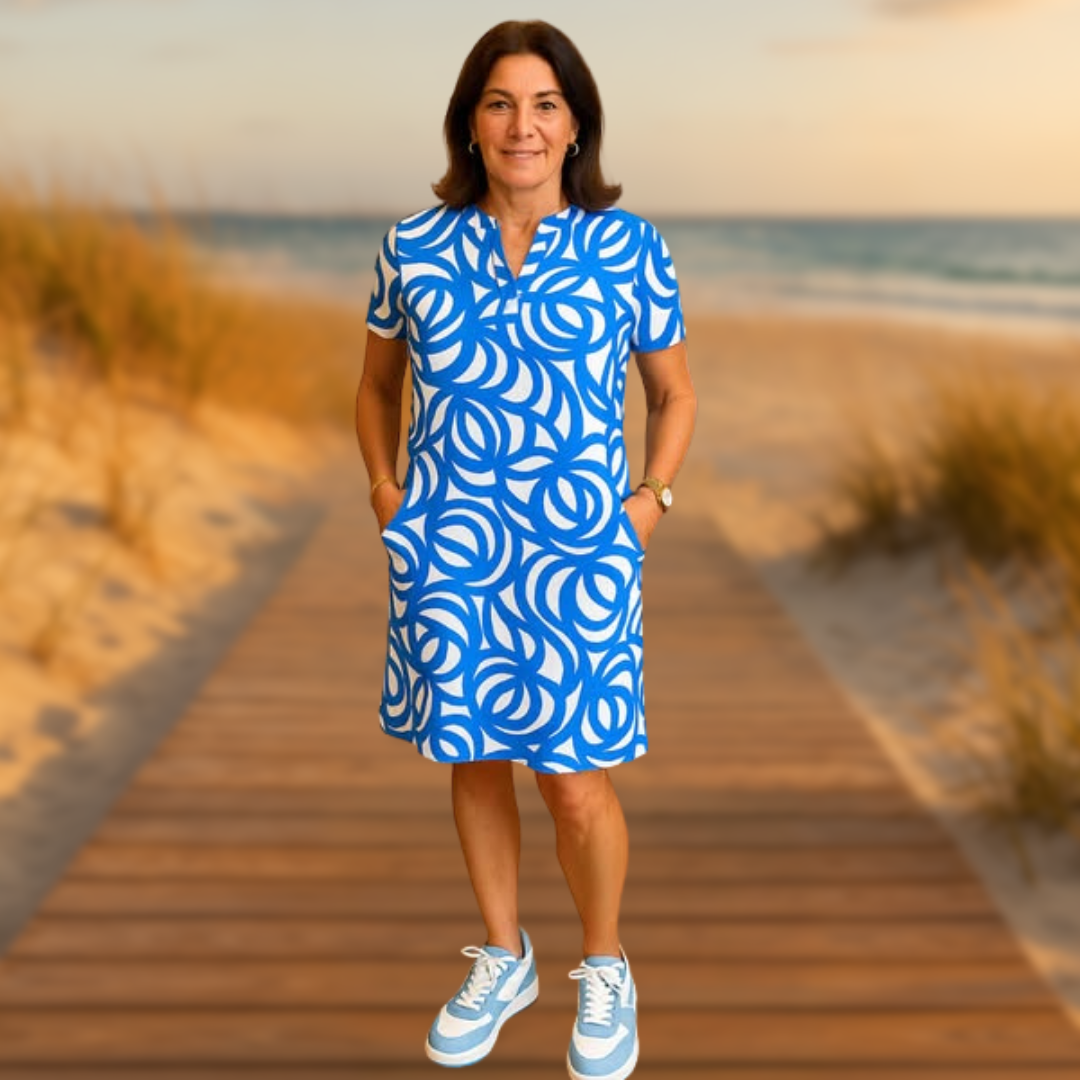 MONIQUE  | Robe imprimée à col en V