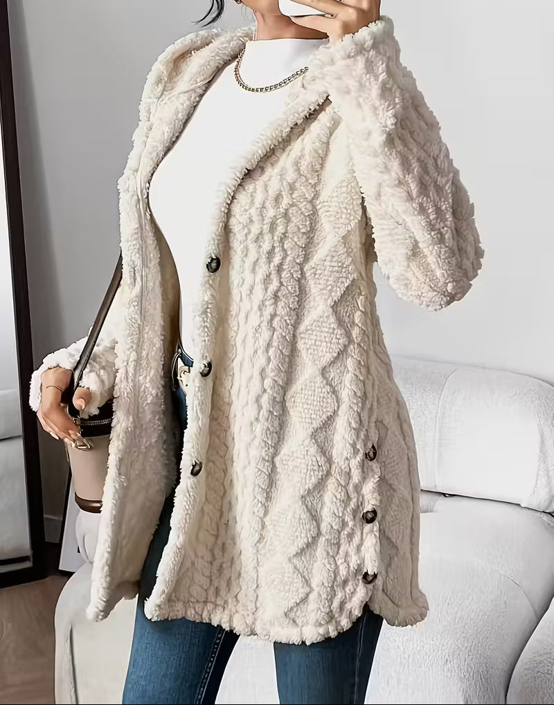 BRIGITTE™ | Cardigan-Manteau en Polaire à Capuche