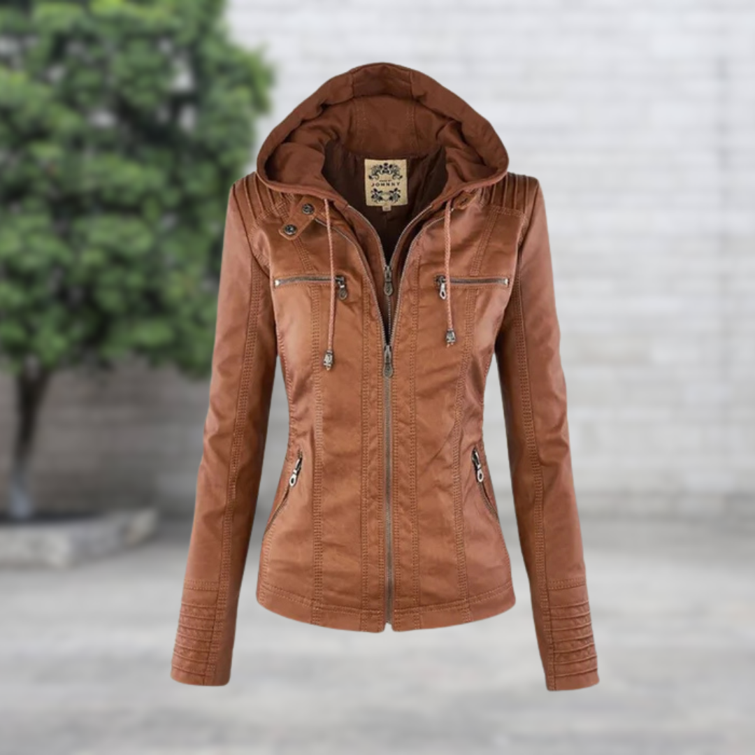 COSTANZA | Blouson intemporel en cuir végétalien.