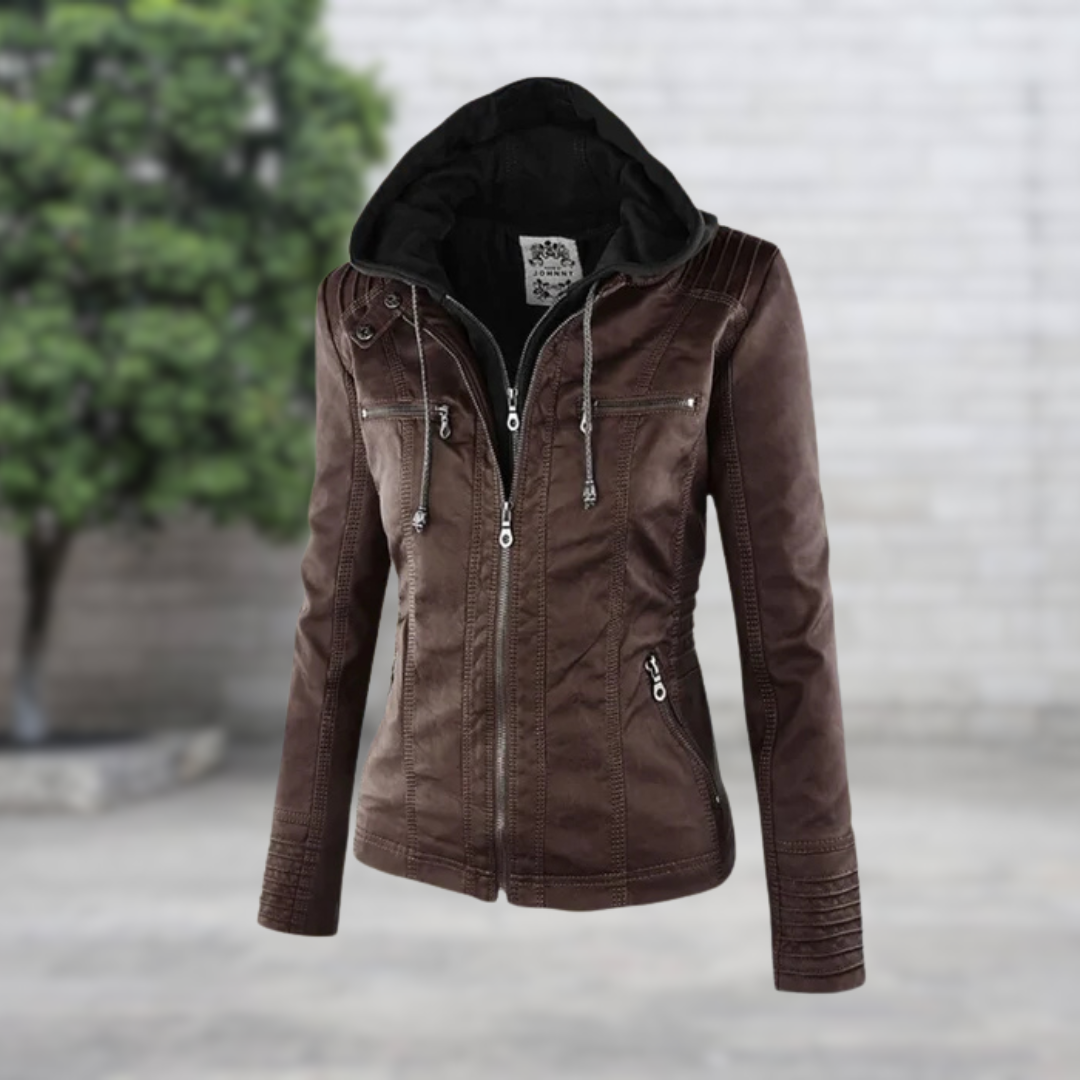 COSTANZA | Blouson intemporel en cuir végétalien.