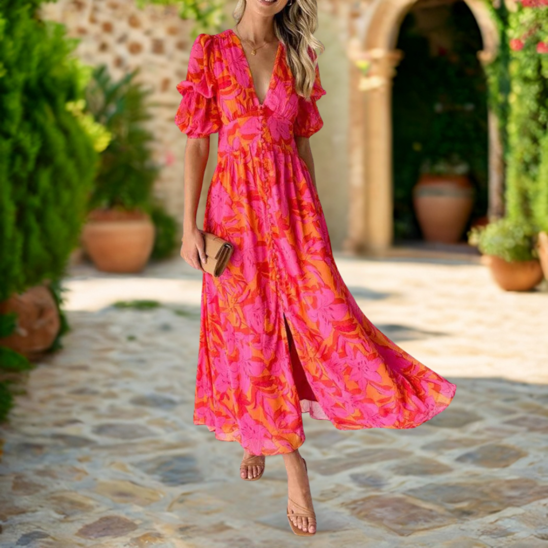 DERANA | Robe maxi rouge rose