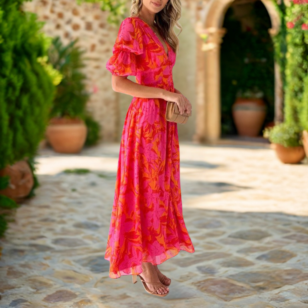 DERANA | Robe maxi rouge rose