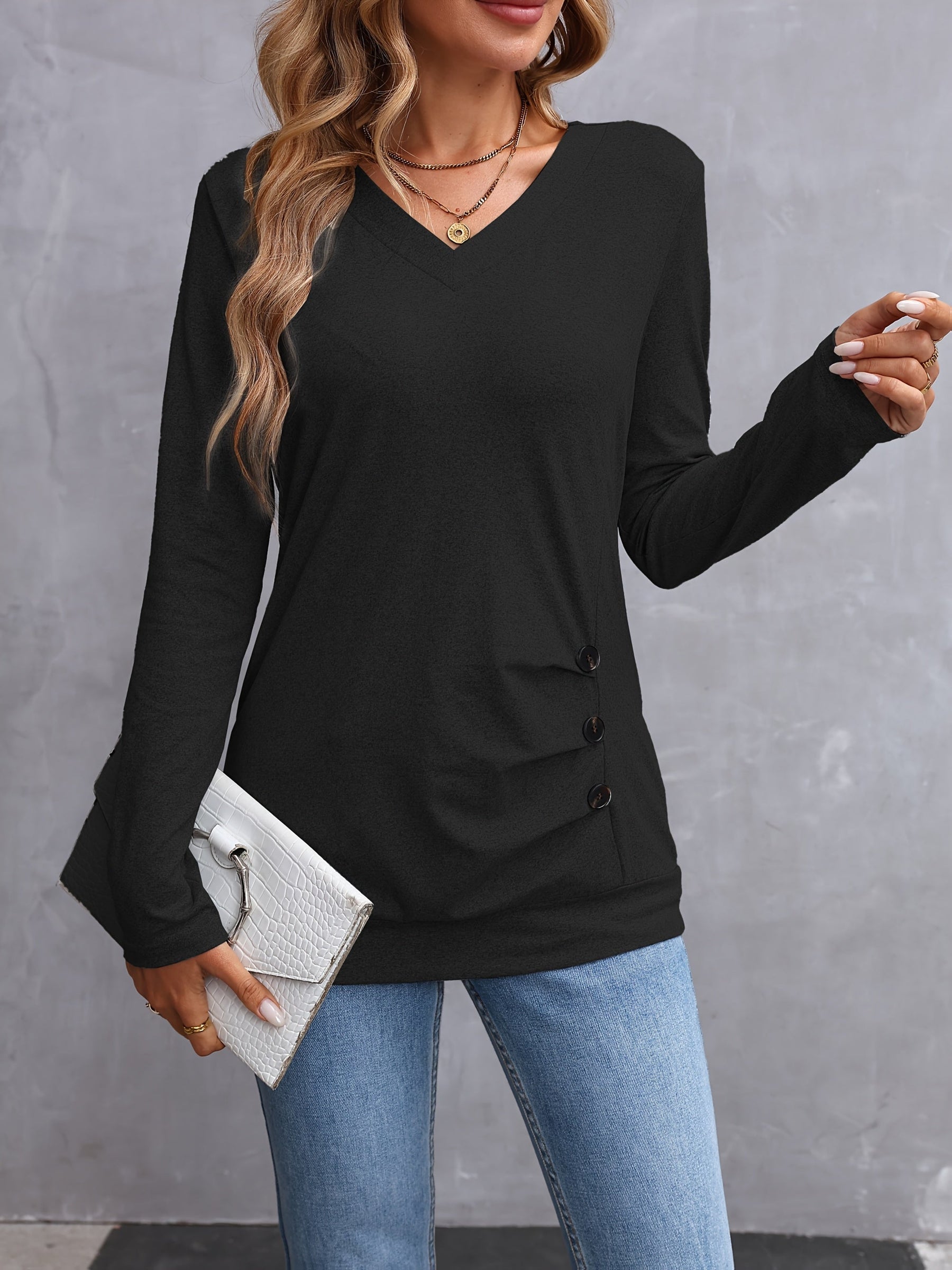 Louisa™ | T-shirt élégant à manches longues