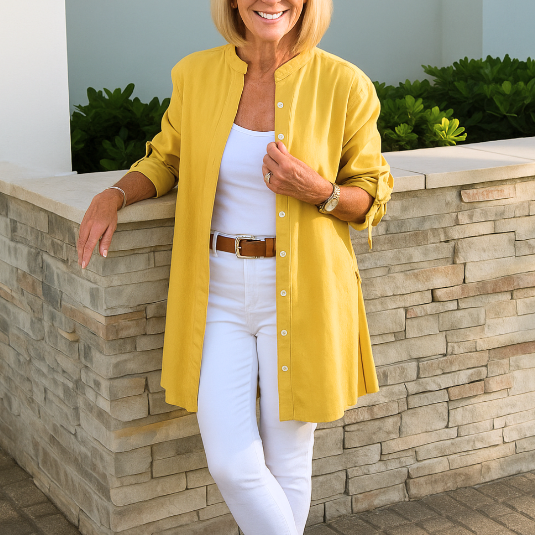 LOUISE | Chemisier uni à manches nouées