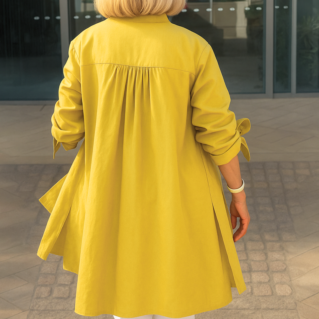 LOUISE | Chemisier uni à manches nouées