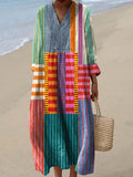 ELARA | ROBE MAXI PATCHWORK MULTICOLORE