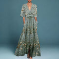 Hazel -  Elegant Floral Wrap Dress