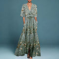 Hazel -  Elegant Floral Wrap Dress