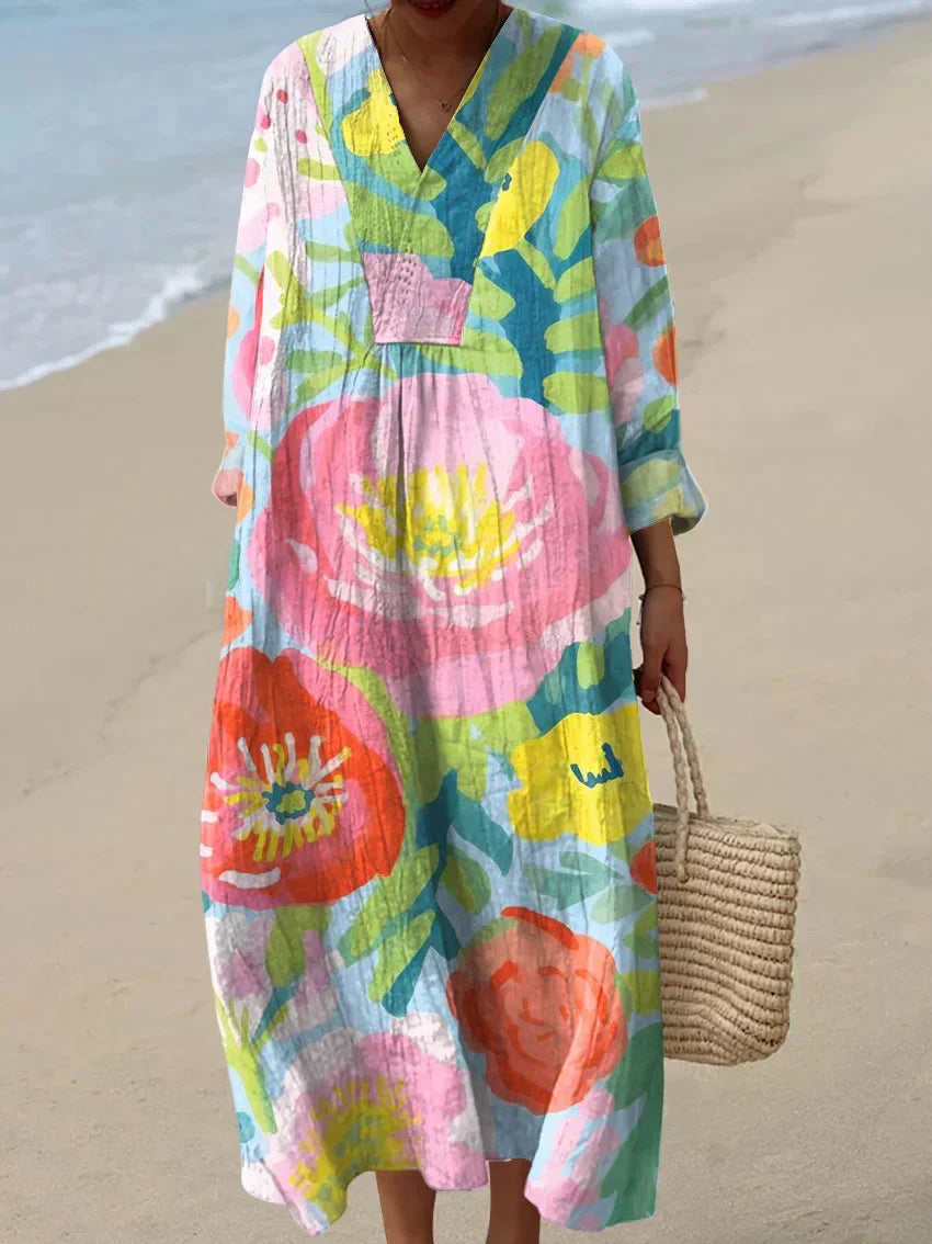Dina - Robe en Coton Inspirée par des Artistes
