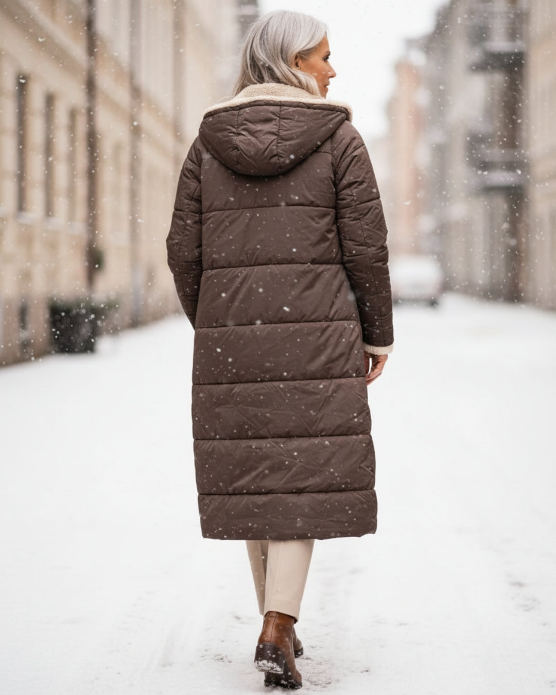 Isaline™ | Manteau d’Hiver Sherpa Réversible