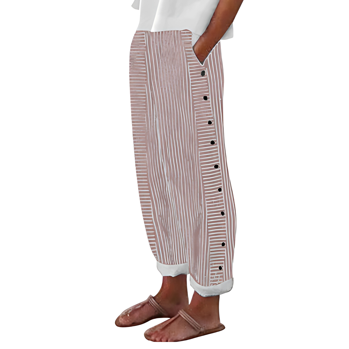 Dagny | Pantalon Rayé Chic d'Été