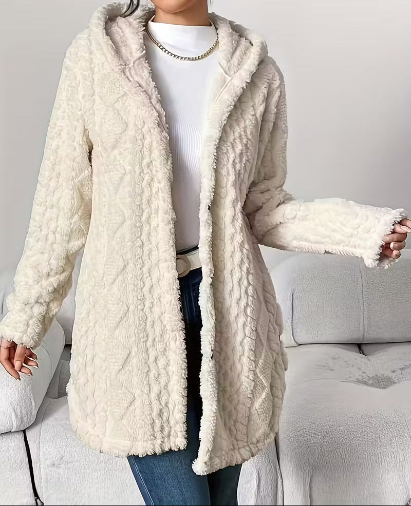 BRIGITTE™ | Cardigan-Manteau en Polaire à Capuche
