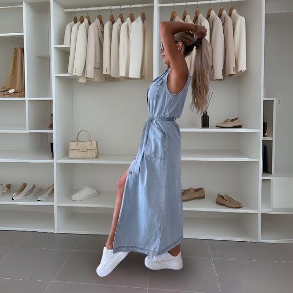 MARLEEN | Robe longue en denim