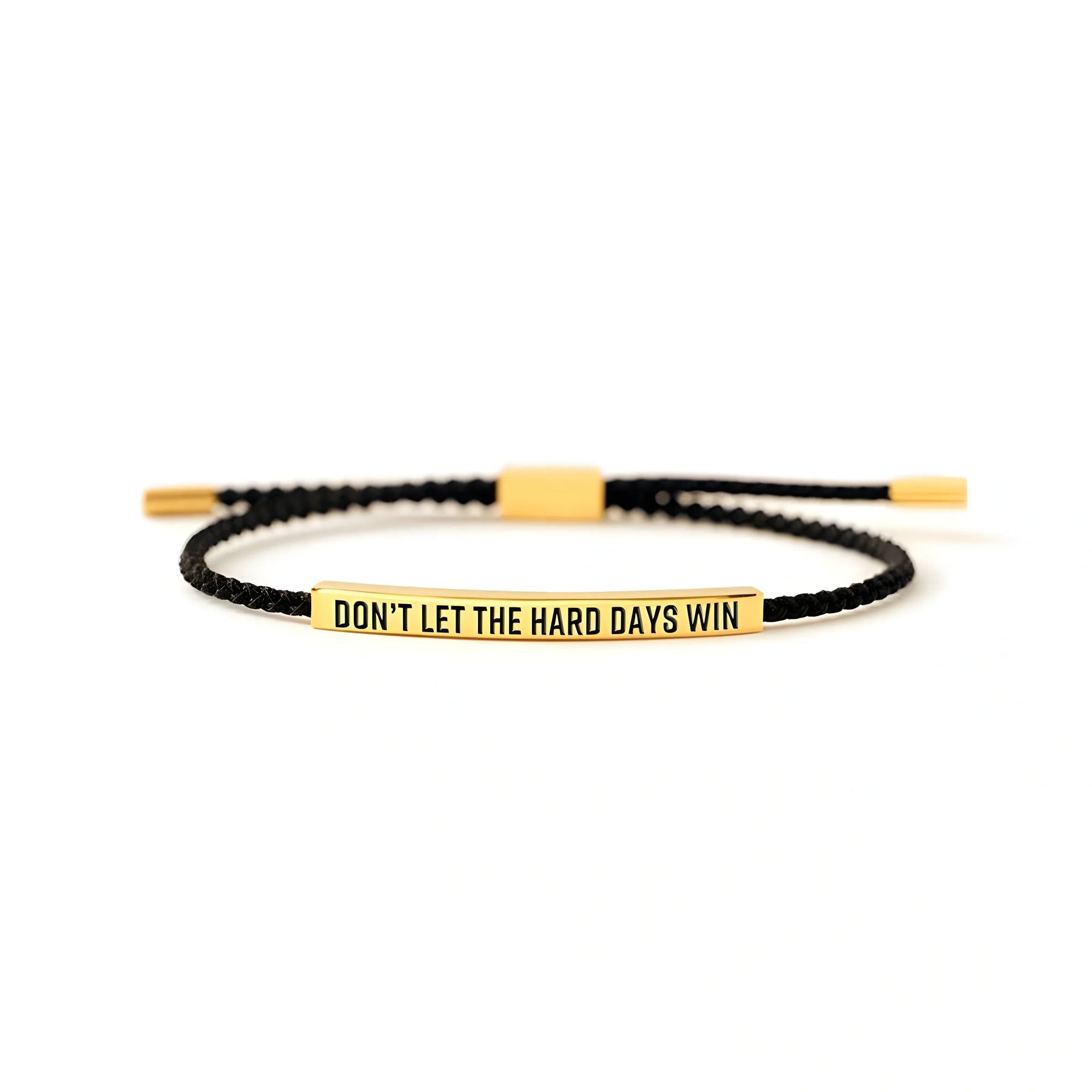 Bracelet en Cordon Ajustable avec Citation Inspirante Gravée