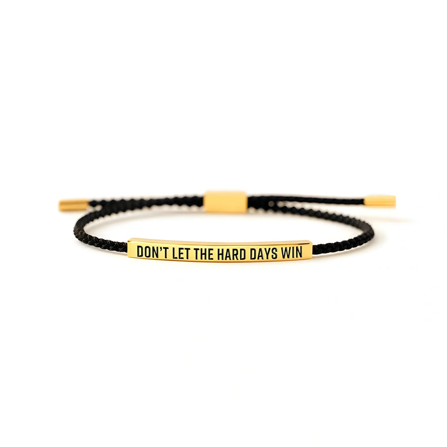 Bracelet en Cordon Ajustable avec Citation Inspirante Gravée
