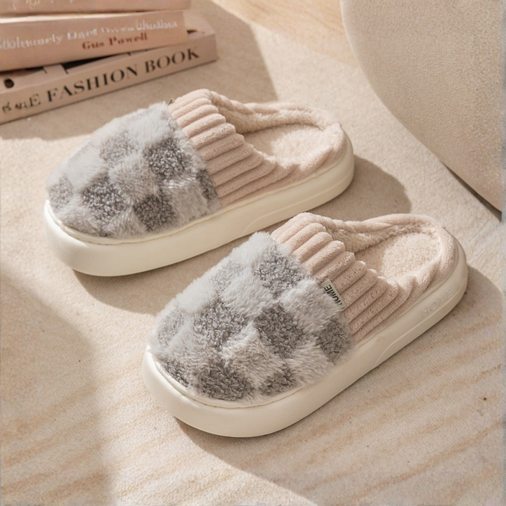 DAMINI™ - Chaussons en Peluche Douillets Antidérapants pour Intérieur