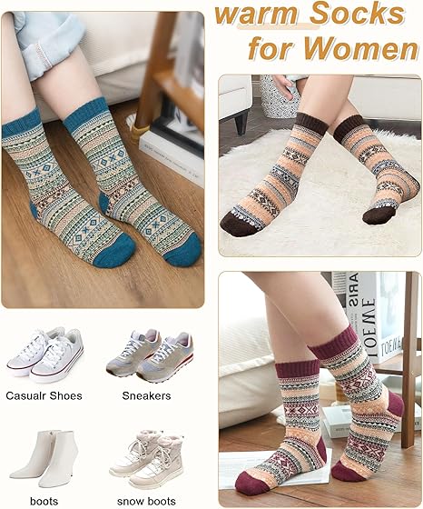 Chaussettes en Laine Thermiques (Pack de 5)