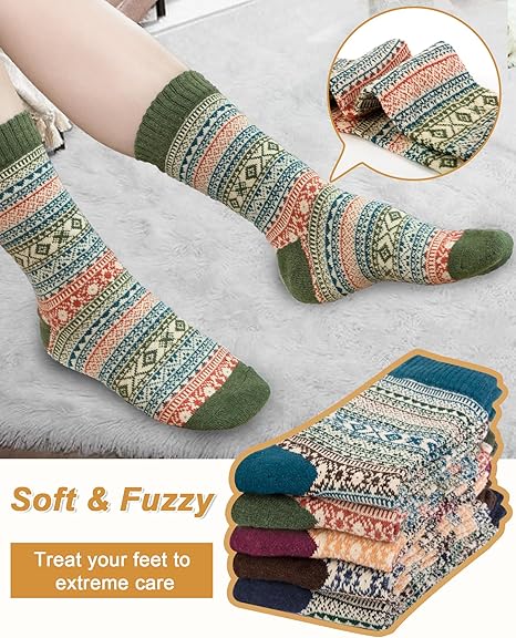 Chaussettes en Laine Thermiques (Pack de 5)
