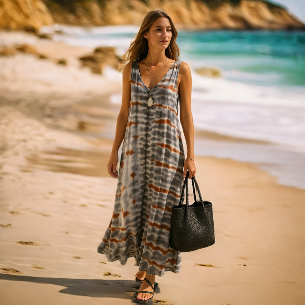 SORIA | Robe sans manches à imprimé tie-dye