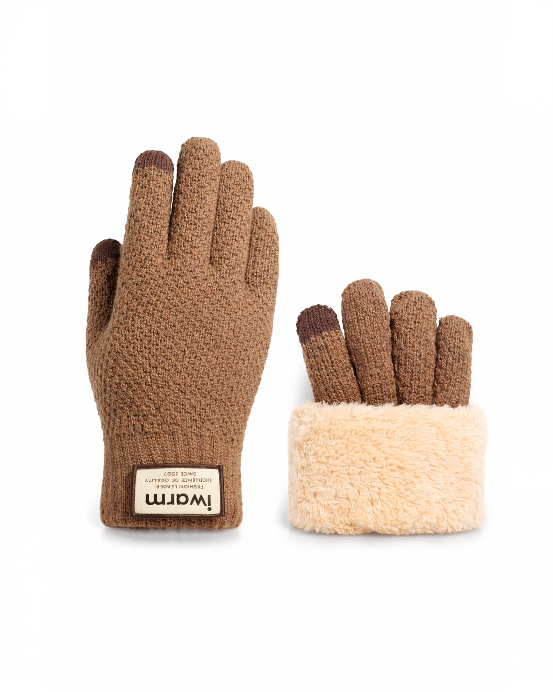 Gants en Laine Thermique – Doublés en Fleece, Doigts Tactiles