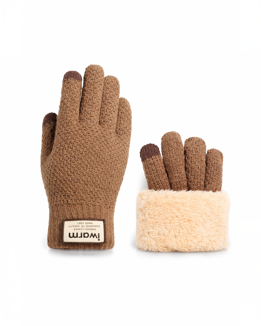Gants en Laine Thermique – Doublés en Fleece, Doigts Tactiles