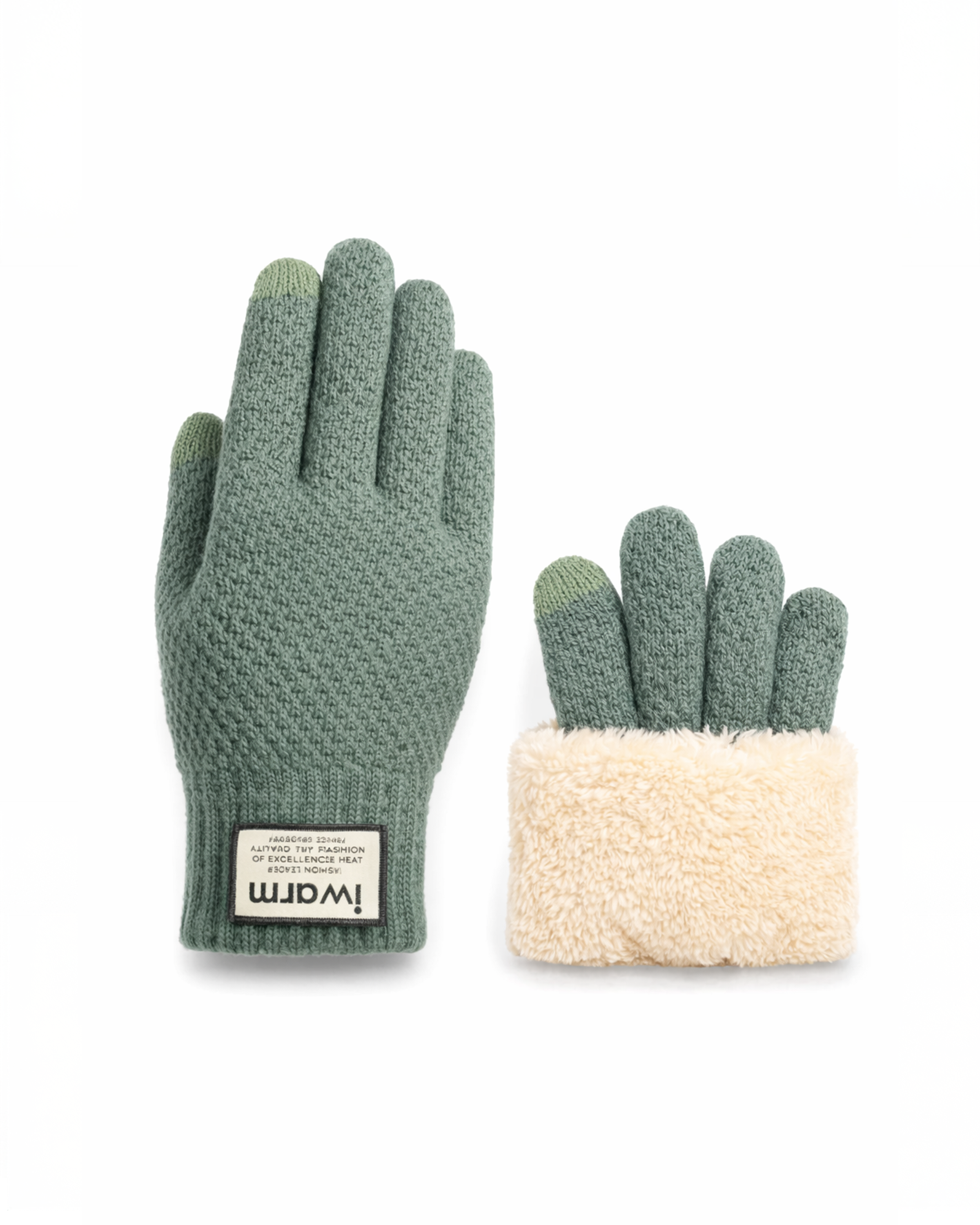 Gants en Laine Thermique – Doublés en Fleece, Doigts Tactiles