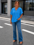 Elara™ | Blouse plissée en V de luxe