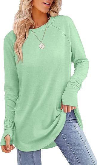 Filippa™ | Haut à manches longues raglan avec ourlet incurvé