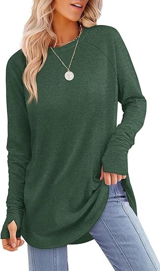 Filippa™ | Haut à manches longues raglan avec ourlet incurvé