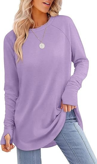 Filippa™ | Haut à manches longues raglan avec ourlet incurvé