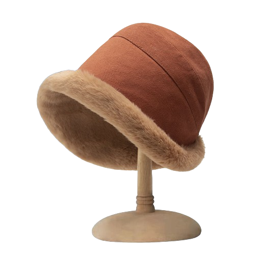 Eira™ | Chapeau cloche en velours côtelé avec bord en fausse fourrure