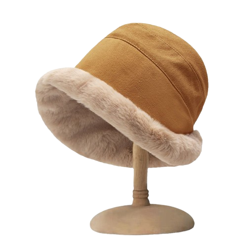 Eira™ | Chapeau cloche en velours côtelé avec bord en fausse fourrure