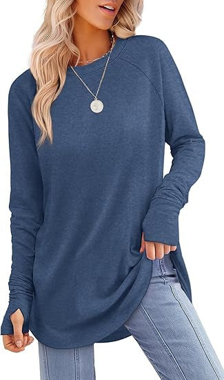 Filippa™ | Haut à manches longues raglan avec ourlet incurvé