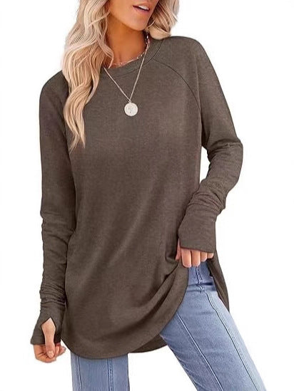 Filippa™ | Haut à manches longues raglan avec ourlet incurvé