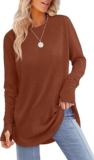 Filippa™ | Haut à manches longues raglan avec ourlet incurvé