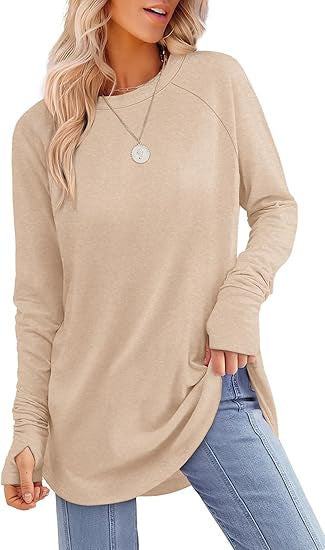 Filippa™ | Haut à manches longues raglan avec ourlet incurvé