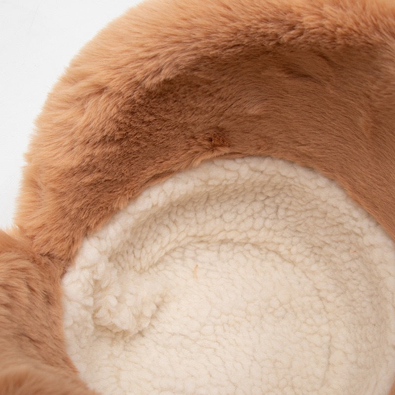 Eira™ | Chapeau cloche en velours côtelé avec bord en fausse fourrure