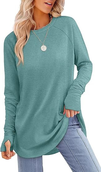 Filippa™ | Haut à manches longues raglan avec ourlet incurvé