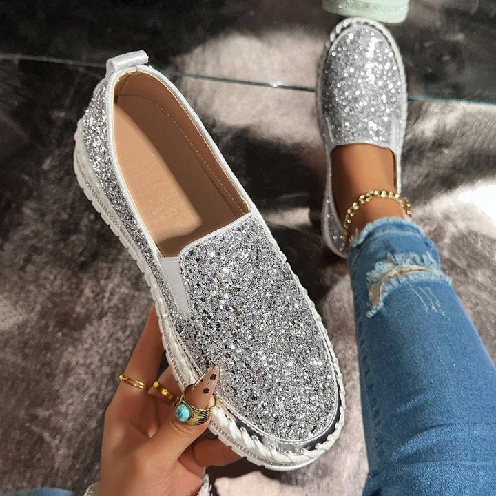 JAMILA™ - Mocassins à Enfiler Décorés de Paillettes Chic